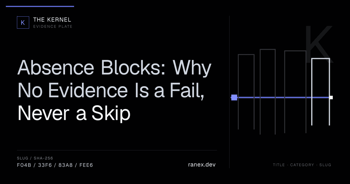 Absence Blocks: Why No Evidence Is a Fail, Never a Skip