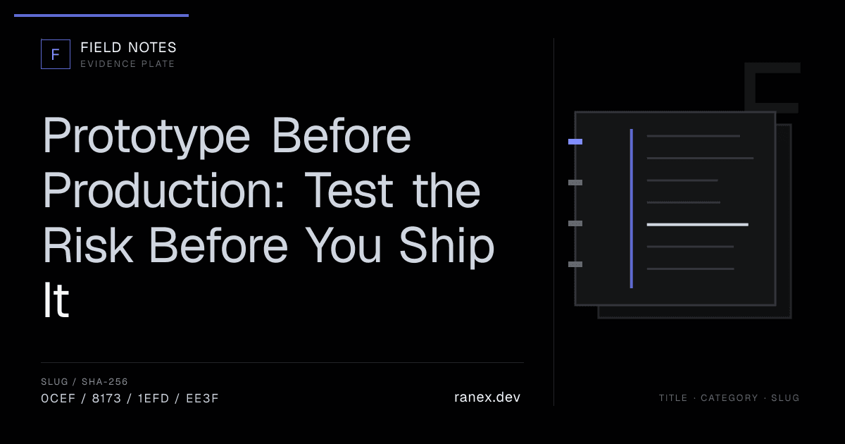 Prototype Before Production: Test the Risk Before You Ship It