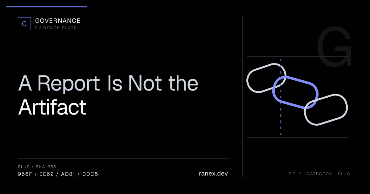 A Report Is Not the Artifact