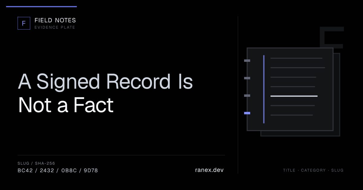 A Signed Record Is Not a Fact