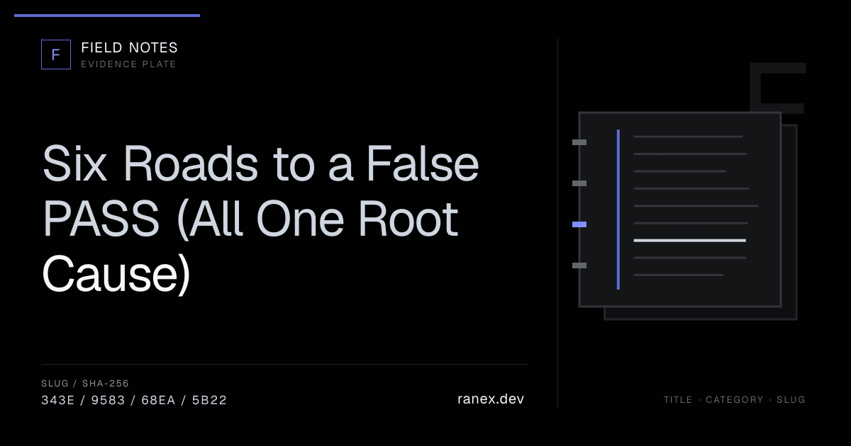Six Roads to a False PASS (All One Root Cause)